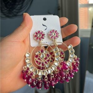 Pink and Gold Statement Earrings